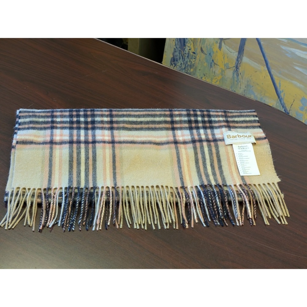 Barbour XL Women's Wool Lonnen Check Wrap Scarf
